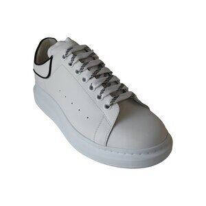 Alexander McQueen Oversized Leather Platform Sneakers White